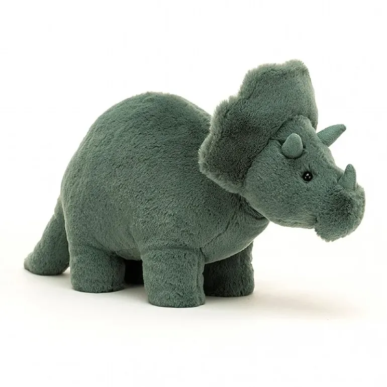 JELLYCAT FOSSILLY TRICERATOPS MEDIUM GREEN 38X11X17 CM