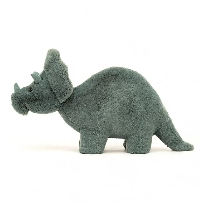 JELLYCAT FOSSILLY TRICERATOPS MEDIUM GREEN 38X11X17 CM