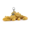 JELLYCAT GOLDEN DRAGON BAG CHARM GOLD & GLITTER 12X8X22 CM