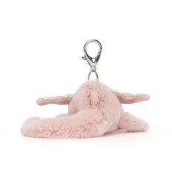 JELLYCAT ROSE DRAGON BAG CHARM PINK & GLITTER 12X8X22 CM