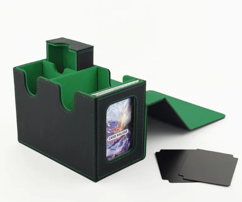MUNTO - Trading Card Game Pro Deck Box - Black/Green (160+ Cards)