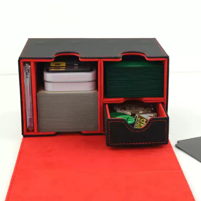 MUNTO - Trading Card Game Pro Deck Box - Black/Orange (160+ Cards)