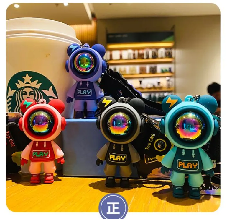 POP Keychain - Astronaut Bear - Red