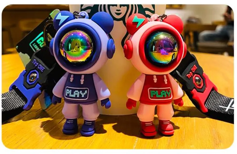 POP Keychain - Astronaut Bear - Red