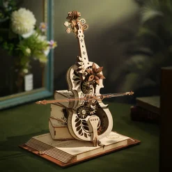 Robotime ROKR Magic Cello Mechanical Music Box 3D Wooden Puzzle AMK63