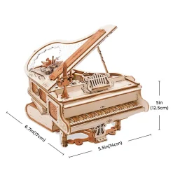 Robotime ROKR Magic Piano Mechanical Music Box 3D Wooden Puzzle AMK81