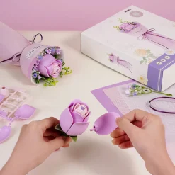 Robotime ROKR Purple Rose DIY Bouquet 3D Puzzle AF021