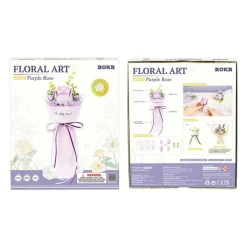 Robotime ROKR Purple Rose DIY Bouquet 3D Puzzle AF021