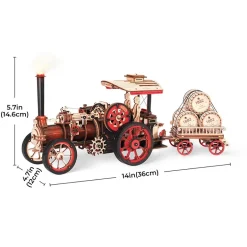 Robotime ROKR Steam Engine Mechanical 3D Wooden Puzzle LKA01 (Battery powered)