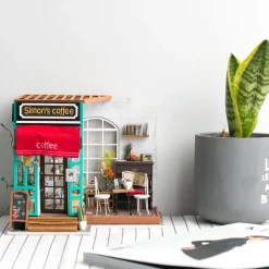 Robotime Rolife DIY Miniature Dollhouse Kit DG109 Simon's Coffee Shop