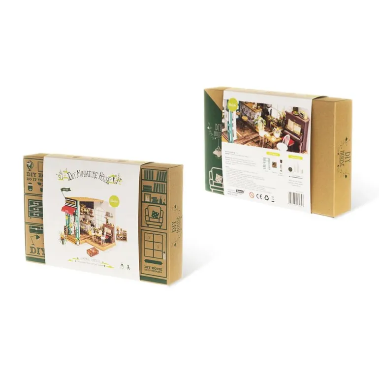 Robotime Rolife DIY Miniature Dollhouse Kit DG109 Simon's Coffee Shop
