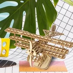 Robotime Rolife Bi-Plane TG301 DIY Wooden Toys 3D Puzzle