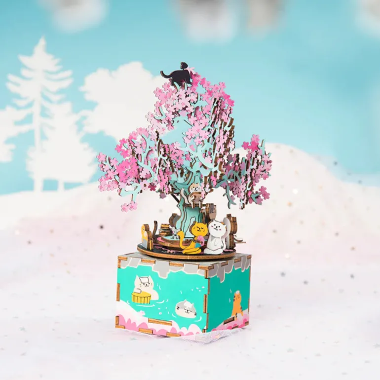 Robotime Rolife Cherry Blossom Tree DIY Music Box AM409