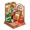 Robotime Rolife Christmas Fireplace DIY Miniature House Kit DS041