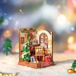 Robotime Rolife Christmas Fireplace DIY Miniature House Kit DS041