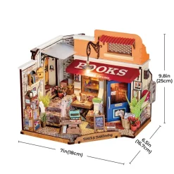 Robotime Rolife Corner Bookstore DIY Miniature House Kit DG164