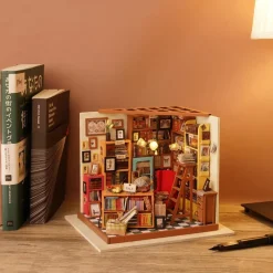 Robotime Rolife DIY Miniature House Kit DG102 Sam's Study Library