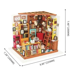 Robotime Rolife DIY Miniature House Kit DG102 Sam's Study Library