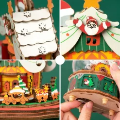 Robotime Rolife DIY Music Box Christmas Town AM46