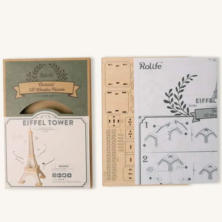 Robotime Rolife Eiffel Tower TG501 Architecture 3D Wooden Puzzle