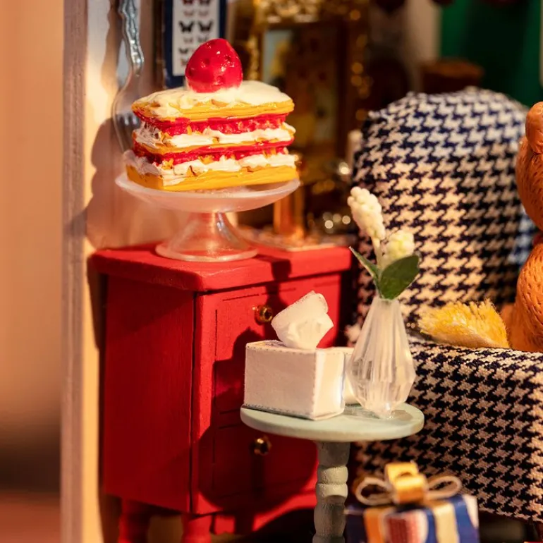 Robotime Rolife Holiday Living Room DIY Miniature House DS028