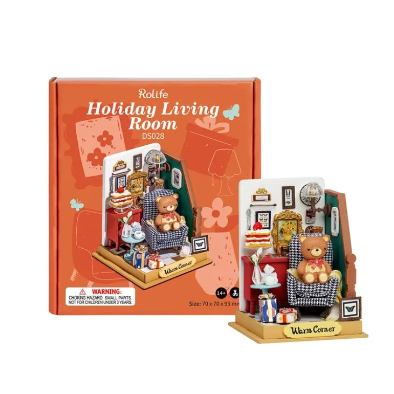Robotime Rolife Holiday Living Room DIY Miniature House DS028