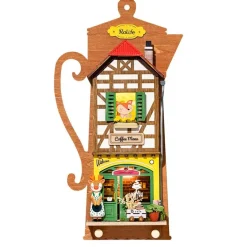Robotime Rolife Lazy Coffee House DIY Wall Hanging Miniature House Kit DS020