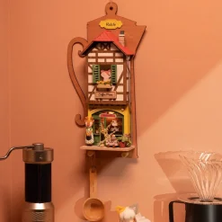 Robotime Rolife Lazy Coffee House DIY Wall Hanging Miniature House Kit DS020