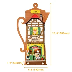 Robotime Rolife Lazy Coffee House DIY Wall Hanging Miniature House Kit DS020