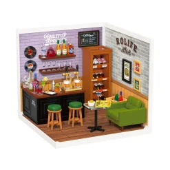 Robotime Rolife Leisurely Cheers Bar DIY Plastic Miniature House DW012
