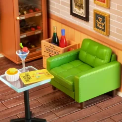 Robotime Rolife Leisurely Cheers Bar DIY Plastic Miniature House DW012