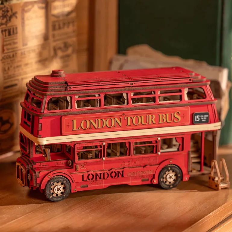 Robotime Rolife London Tour Bus 3D Wooden Puzzle TGM02