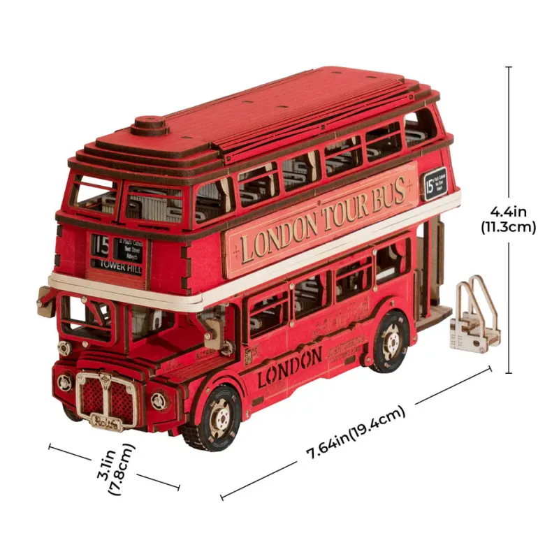 Robotime Rolife London Tour Bus 3D Wooden Puzzle TGM02