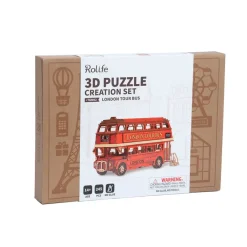 Robotime Rolife London Tour Bus 3D Wooden Puzzle TGM02