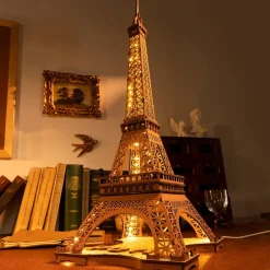 Robotime Rolife Night of the Eiffel Tower 3D Wooden Puzzle TGL01