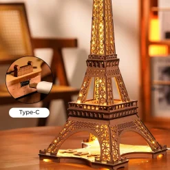 Robotime Rolife Night of the Eiffel Tower 3D Wooden Puzzle TGL01
