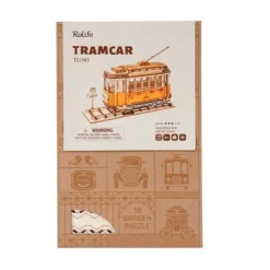 Robotime Rolife Retro Tramcar TG505 - Modern 3D Wooden Puzzle