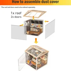 Robotime Rolife Roof DWP02 and Dust-proof Door DWP05 for Super Creator Plastic DIY Mini House
