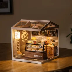 Robotime Rolife Super Creator Golden Wheat Bakery Plastic Miniature House kit DW005