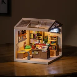 Robotime Rolife Super Creator Fascinating Book Store Plastic Miniature House kit DW004