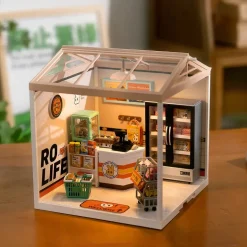 Robotime Rolife Super Creator Energy Supply Store Plastic DIY Miniature House Kit DW002