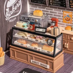 Robotime Rolife Super Creator Golden Wheat Bakery Plastic Miniature House kit DW005