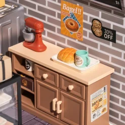 Robotime Rolife Super Creator Golden Wheat Bakery Plastic Miniature House kit DW005