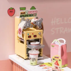 Robotime Rolife Super Creator Double Joy Bubble Tea Plastic DIY Miniature House Kit DW006