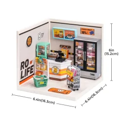 Robotime Rolife Super Creator Energy Supply Store Plastic DIY Miniature House Kit DW002
