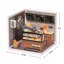 Robotime Rolife Super Creator Golden Wheat Bakery Plastic Miniature House kit DW005