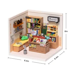 Robotime Rolife Super Creator Fascinating Book Store Plastic Miniature House kit DW004