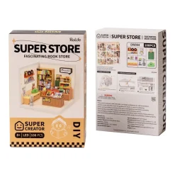 Robotime Rolife Super Creator Fascinating Book Store Plastic Miniature House kit DW004