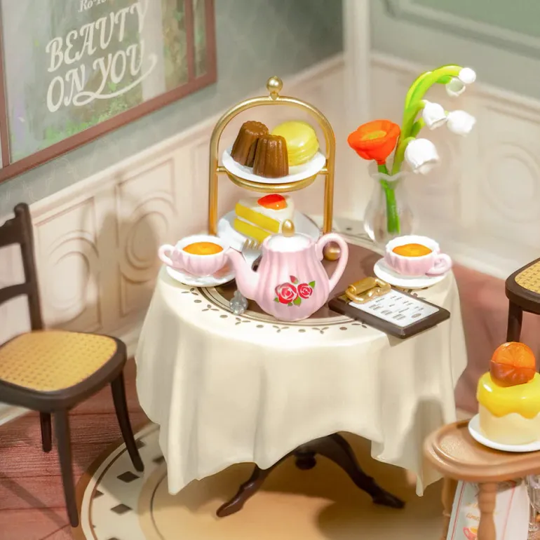 Robotime Rolife Sweet Sips Tea DIY Plastic Miniature House DW011
