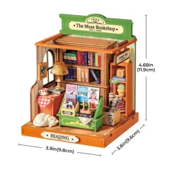 Robotime Rolife The Muse Bookshop DIY Miniature House DS040